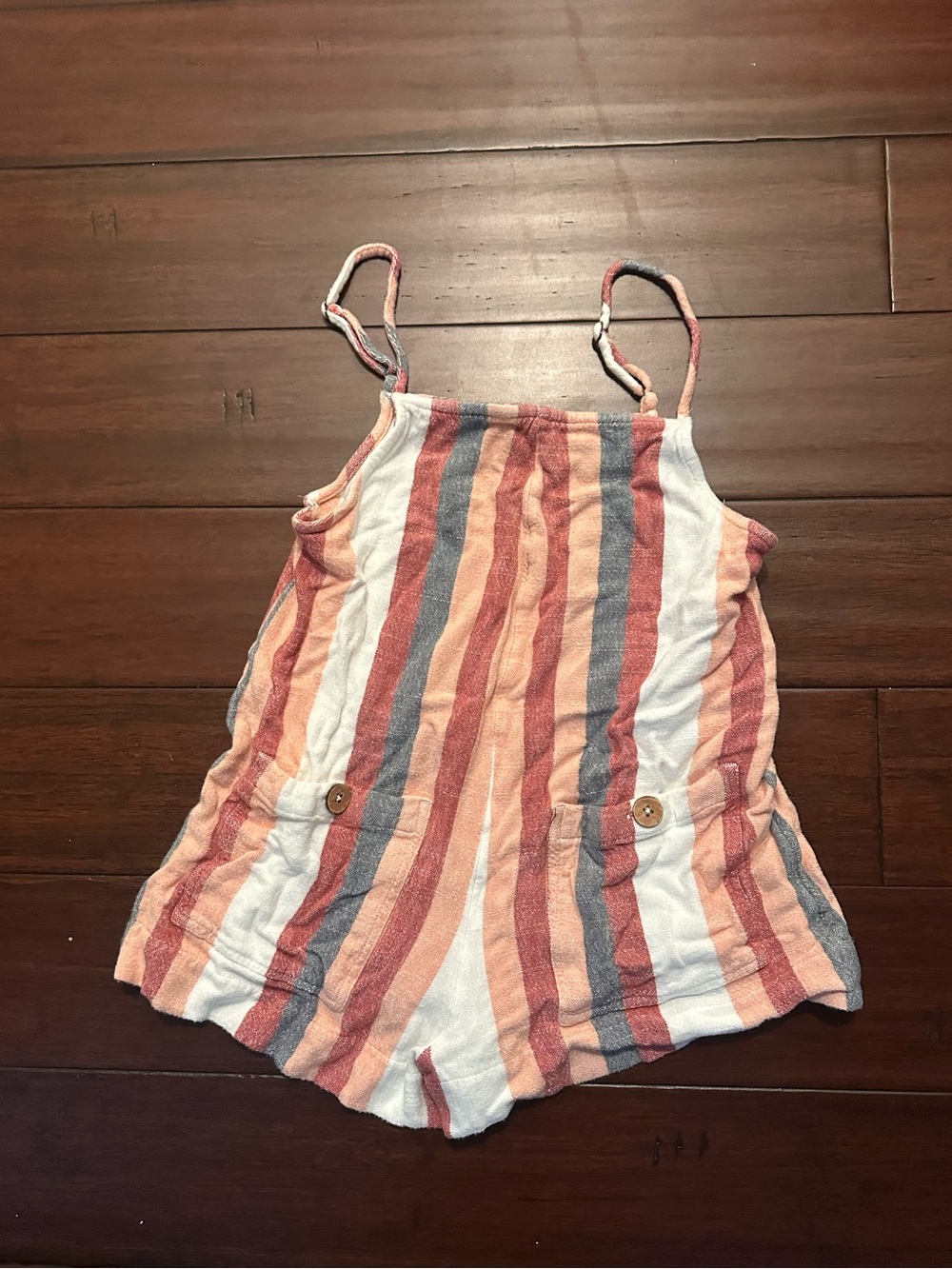 Rip Curl Drifter Romper. Striped Sleeveless Romper - Pink, Blue & White